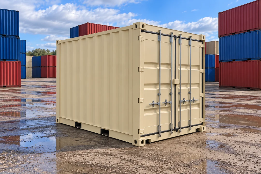Illustrative image of a new 10ft shipping container