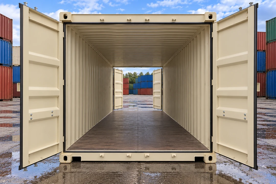 Illustrative image of a new 20ft double door shipping container