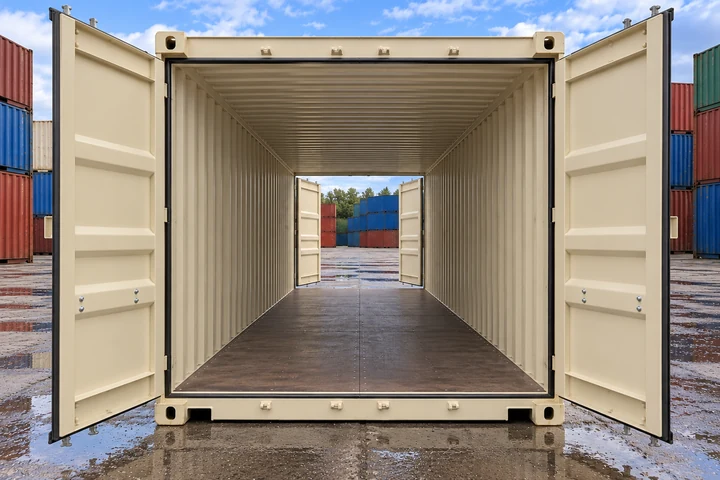Illustrative image of a new 20ft double door shipping container