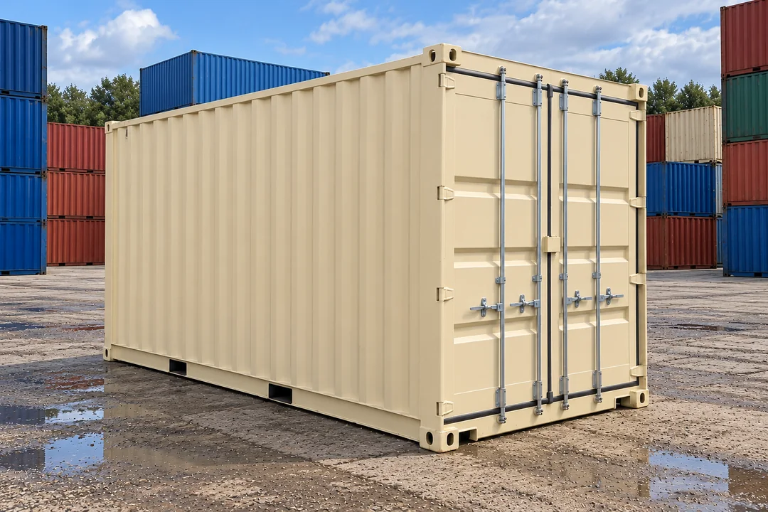 Illustrative image of a new 20ft high cube shipping container