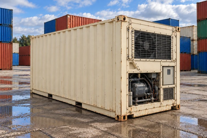 Illustrative image of a used 20ft shipping container