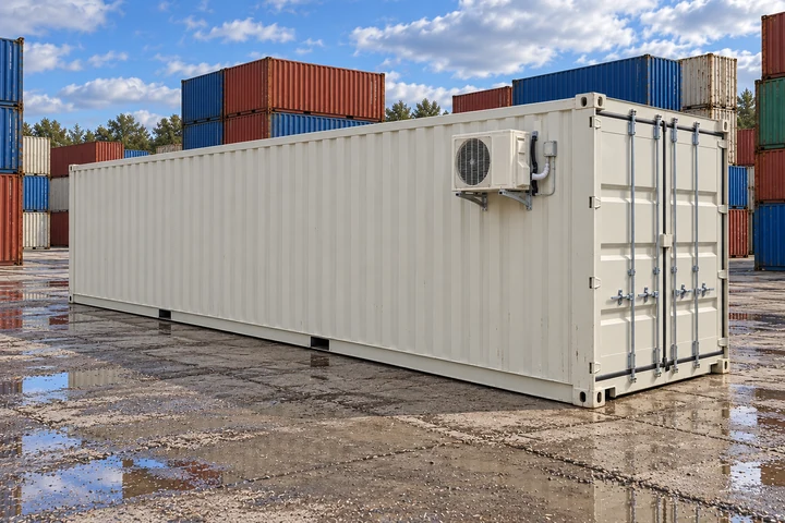 Illustrative image of a new 40ft high cube shipping container
