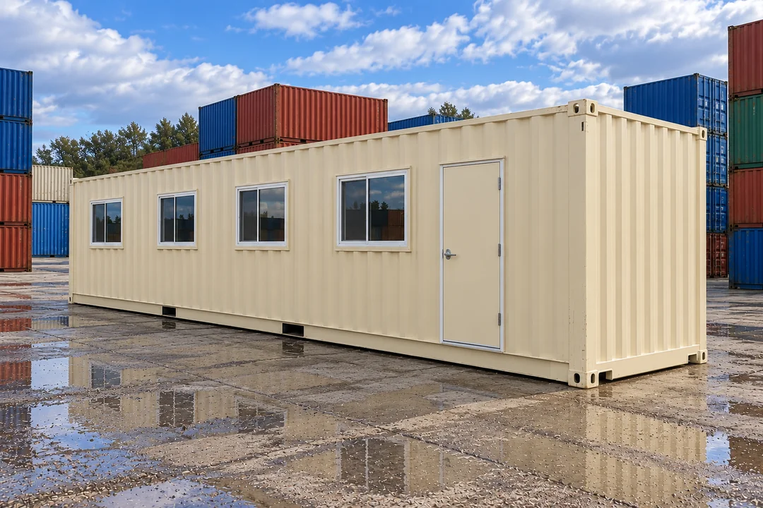 Illustrative image of a new 40ft high cube shipping container