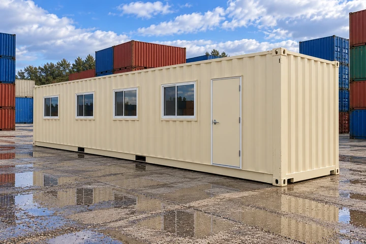 Illustrative image of a new 40ft high cube shipping container