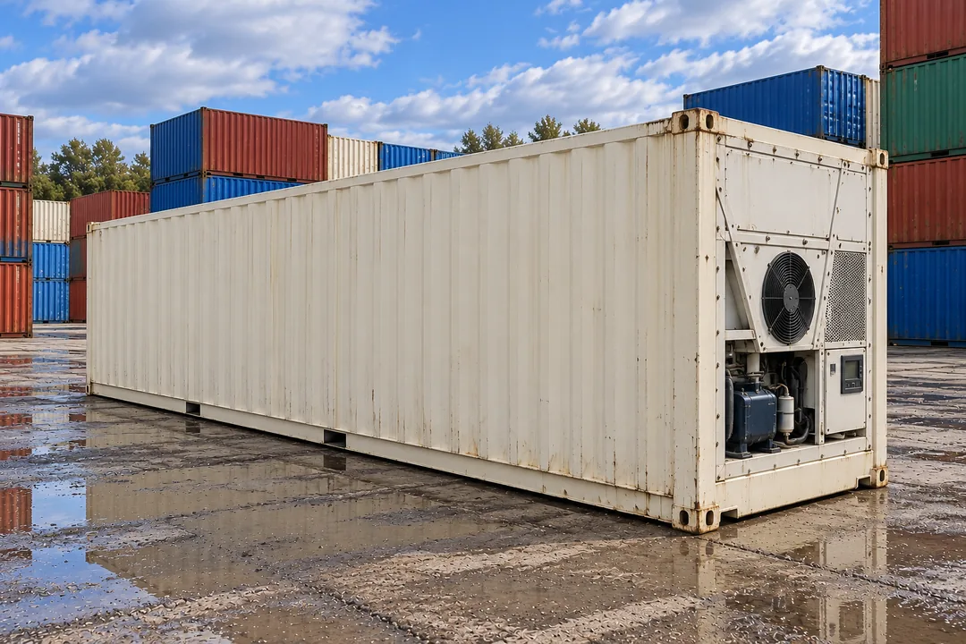 Illustrative image of a used 40ft high cube shipping container