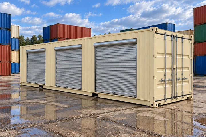 Illustrative image of a new 40ft high cube shipping container