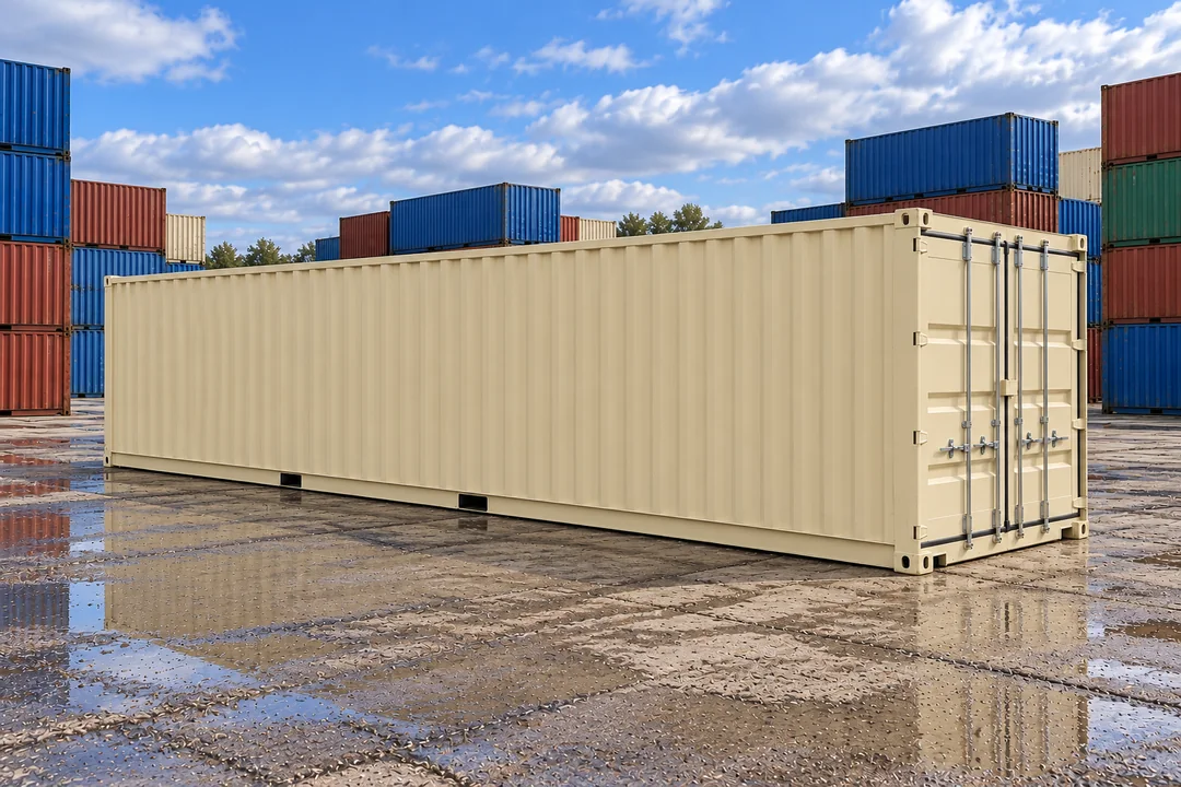 Illustrative image of a new 40ft shipping container