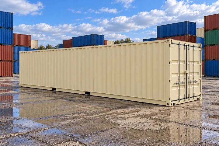 Illustrative image of a new 40ft shipping container
