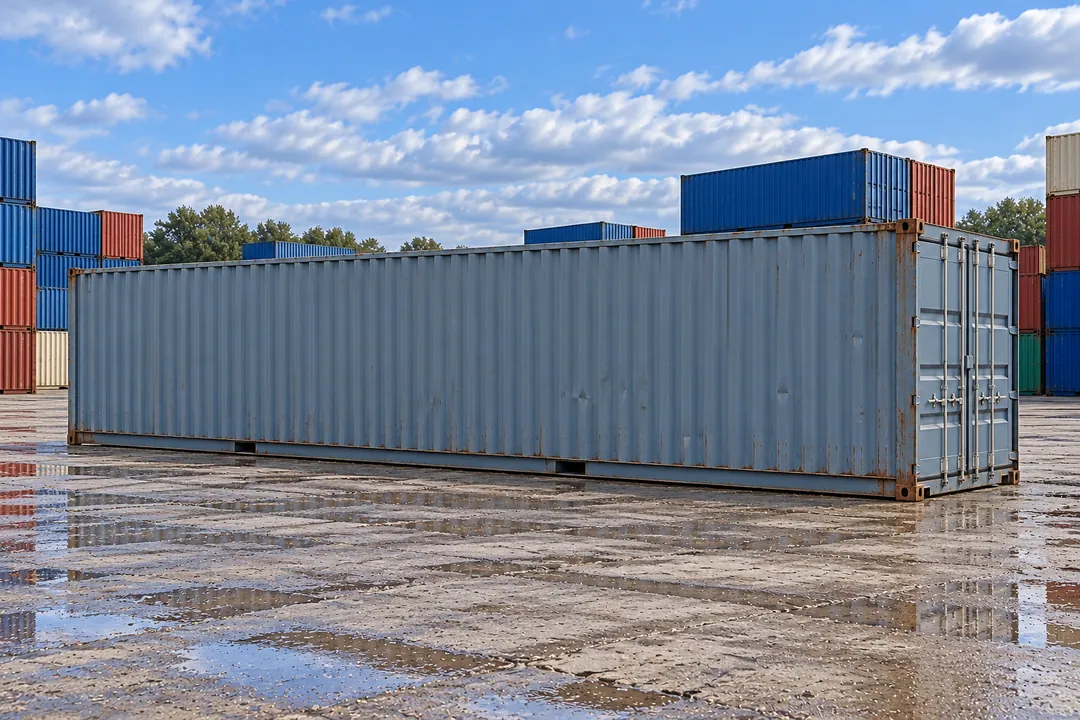 Illustrative image of a used 45ft high cube shipping container