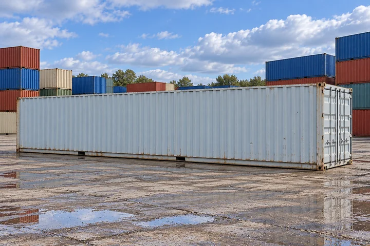 Illustrative image of a used 53ft high cube shipping container