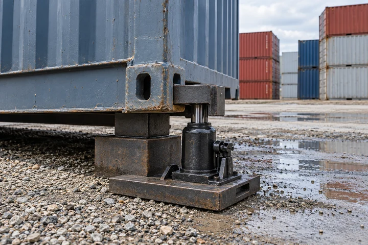 Illustrative image of shipping container leveling kit