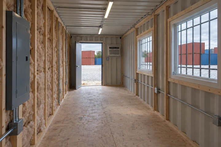 Illustrative image of shipping container office kit